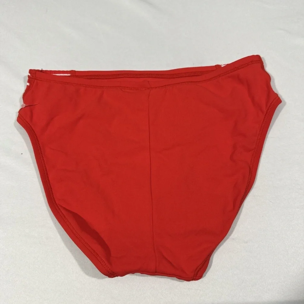 NEW $88 Robin Piccone Sailor High‎ Waist Bikini Bottoms Red [ Small ]